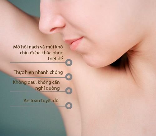 Trị tuyến mồ hôi Nách Chân Tay